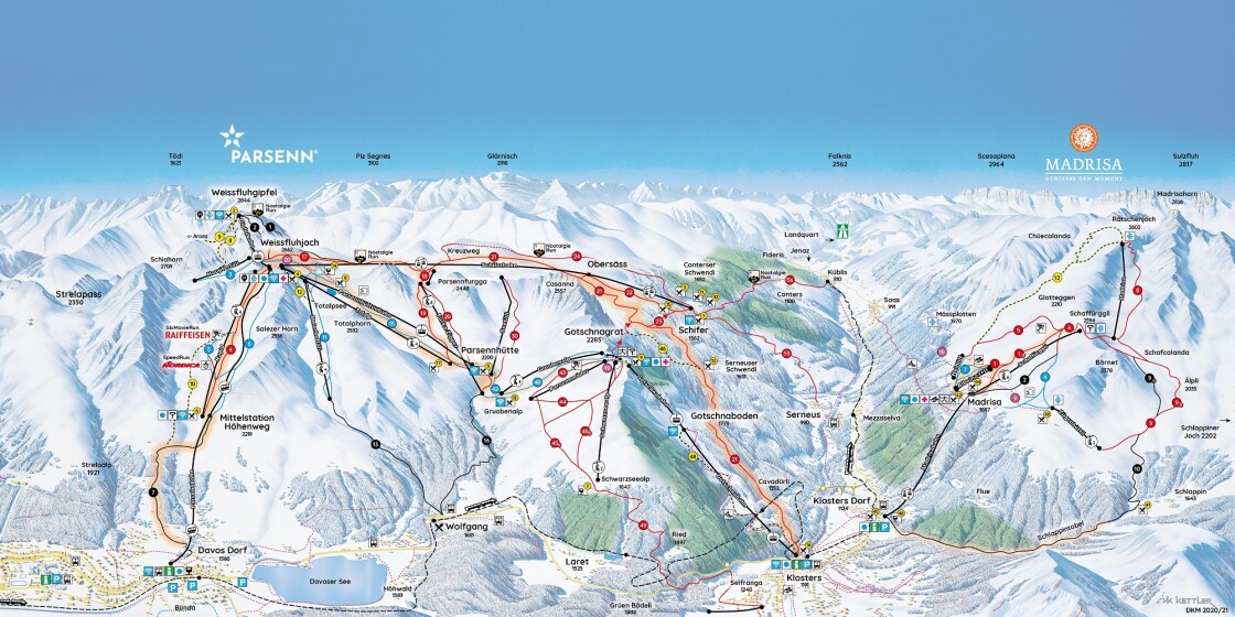 Parsenn-ski-mapa